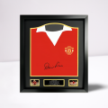 Denis Law Hand Signed 1973 Manchester United shirt - FRAMED
