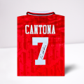 Eric Cantona Hand Signed on the #7 - 1992/94 Manchester United Home Shirt