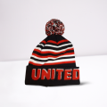 Manchester United Bobble Hat - Red, White & Black